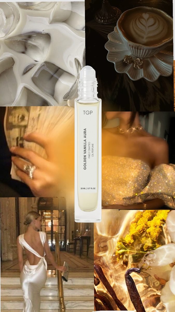 Golden Vanilla Aura moodboard