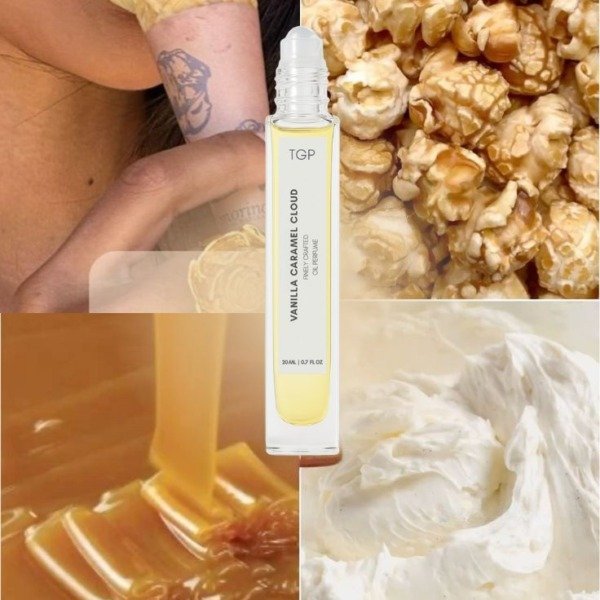 Vanilla Caramel Cloud moodboard